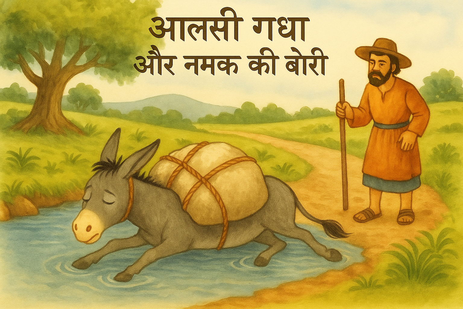 आलसी गधा और नमक की बोरी