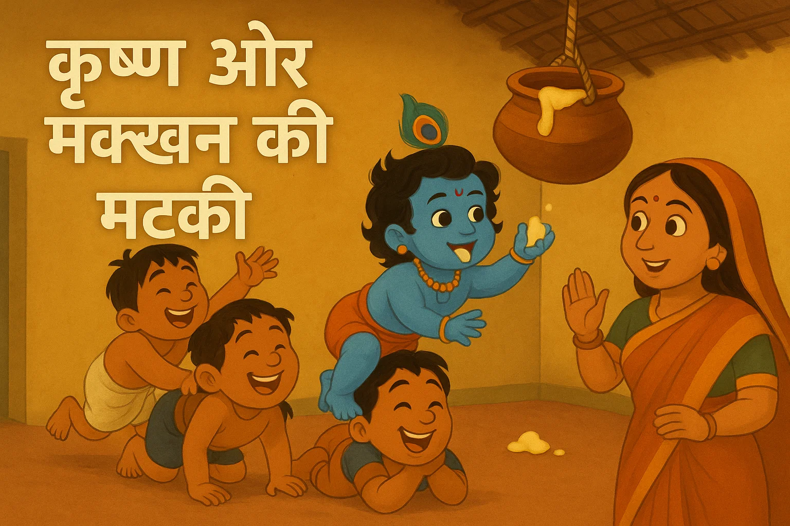 कृष्ण और मक्खन की मटकी